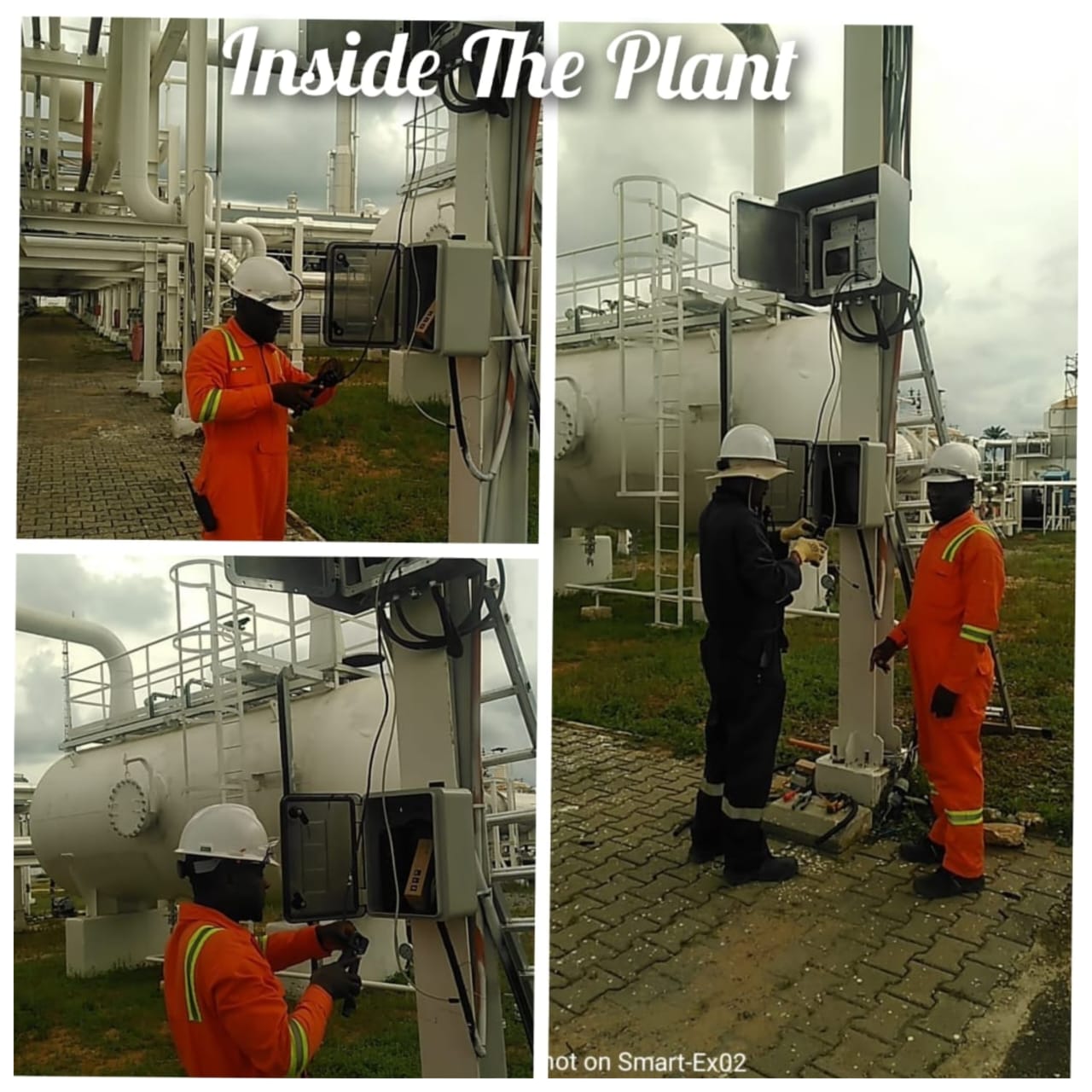 Louis Okperiruisi carrying out technical installation and field support inside an industrial plant